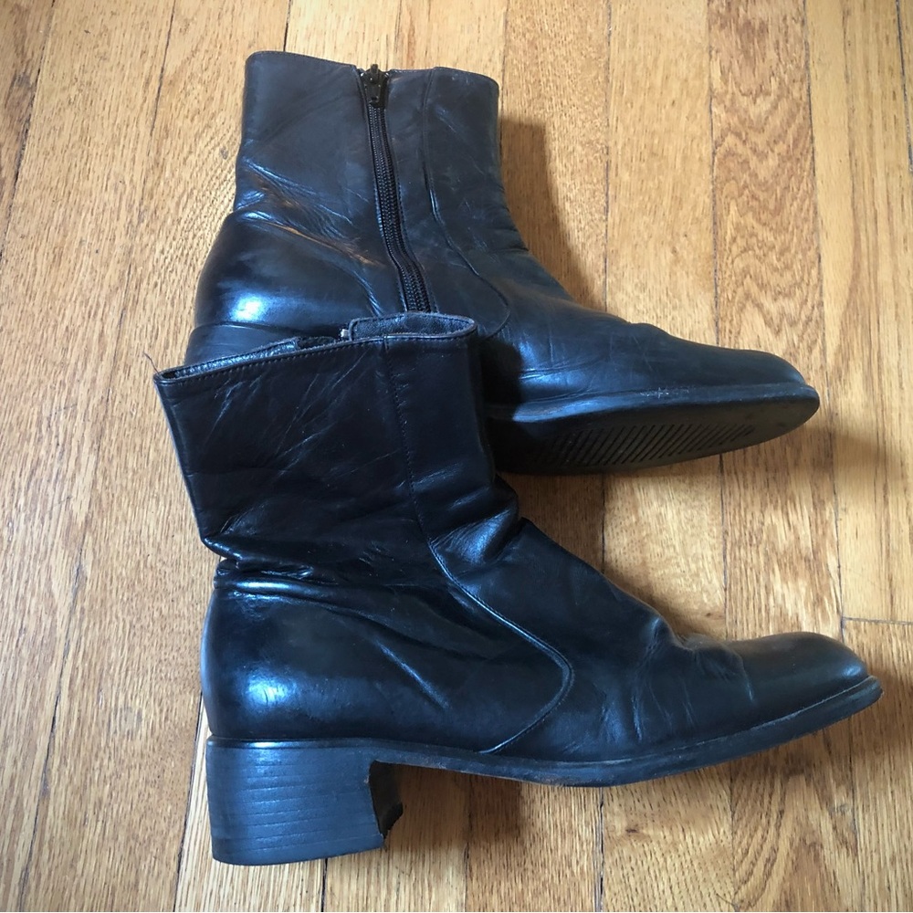 Italian Black Leather Ankle Boots